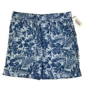 NWT HURLEY GIRLS Pull On Drawstring Skirt Hawaiian Tropical Blue - M 10-12 yrs *